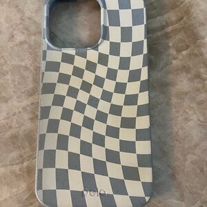 Light blue and white Checkered Phone Case